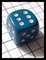 Dice : Dice - 6D Pipped - Blue Slightly Teal with White Pips - FA collection buy Dec 2010